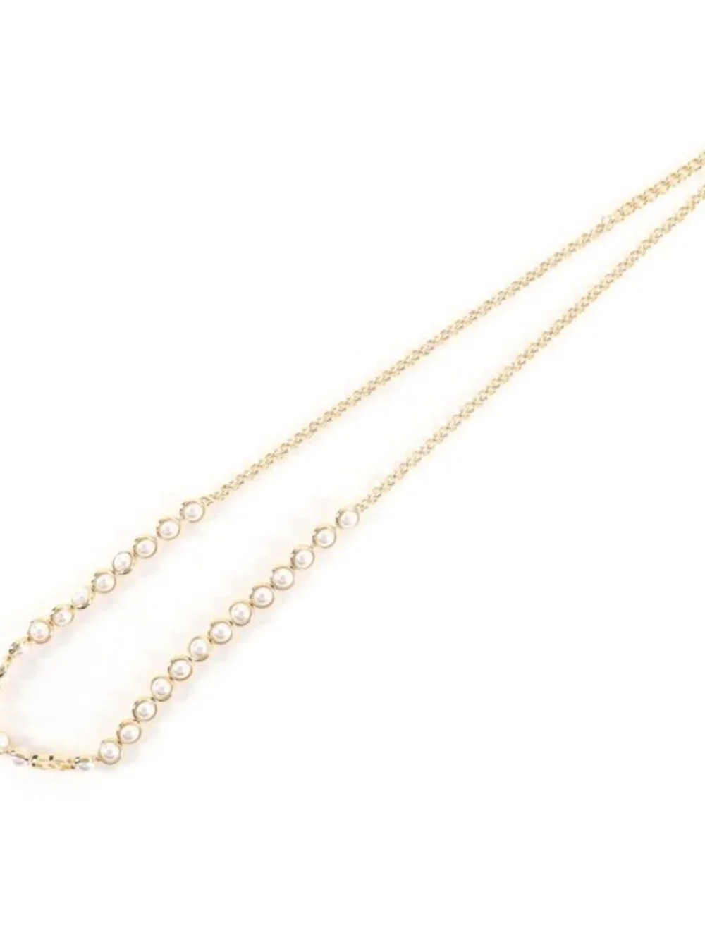 Chanel CC Logo Faux Pearl Chain Belt White Gold - Picture 3 of 9